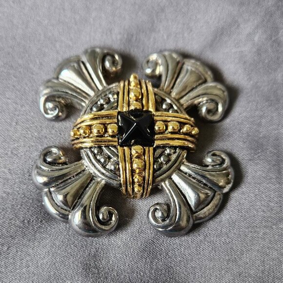 Vintage Premier Designs Maltese Cross Gothic Brooch Pin - Picture 1 of 4